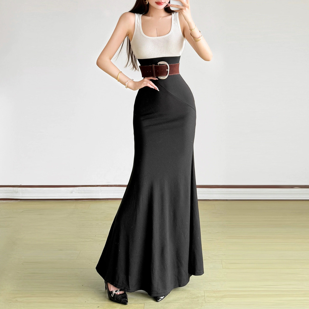 H&M Summer Slim Fit Vest Mermaid Maxi Skirt Set